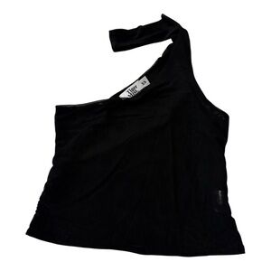 Tiger Mist Black Asymmetrical Sleeveless Tank